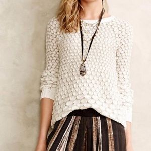 Anthropologie Moth Honeycomb Sweater Cream